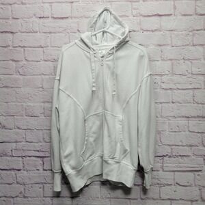 Offline by Aerie Full Zip White Hoodie Womens XS‎ Comfy Oversized Athleisure